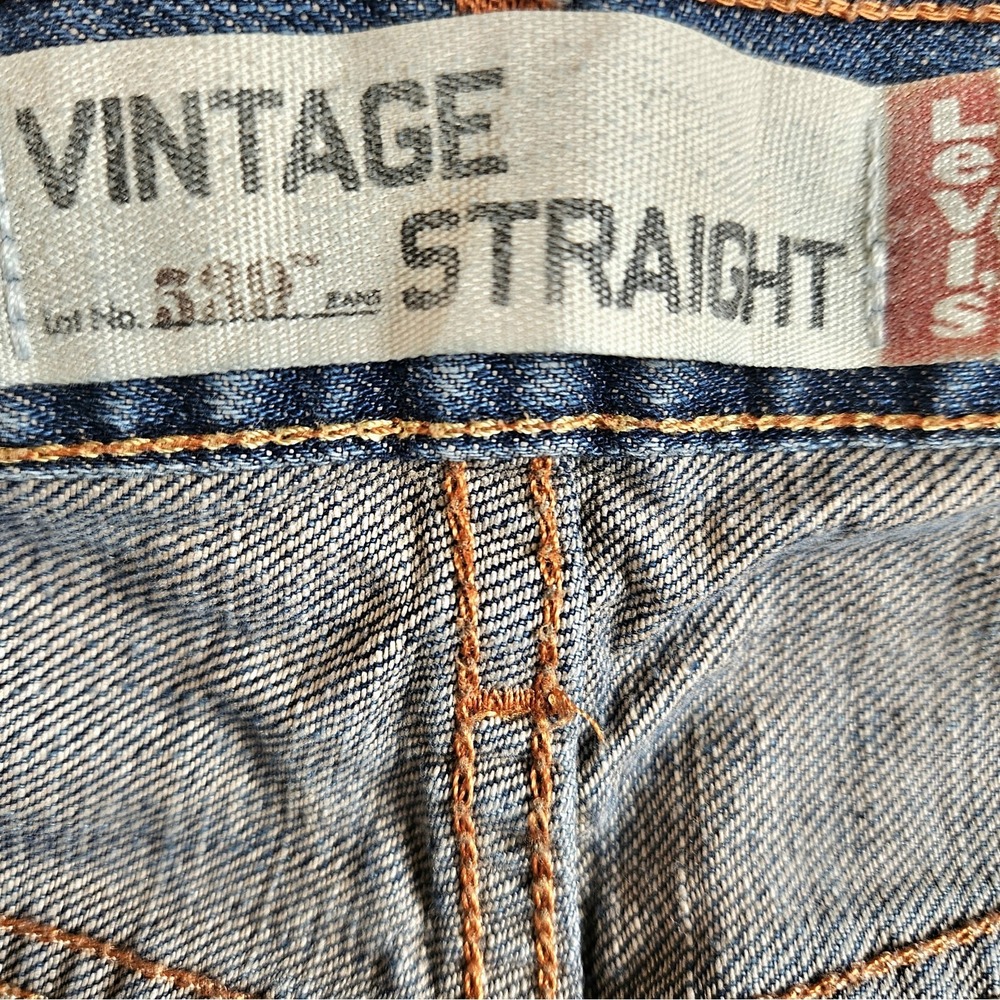 Levis 539 Straight Leg Jeans 31 x 30 Blue Faded Ripped Knee Y2K Made In Mexico - Picture 2 of 12